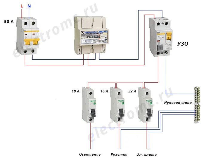 Подключение узо без заземления сети Подключение УЗО к однофазной сети без заземления: схемы + порядок выполнения раб