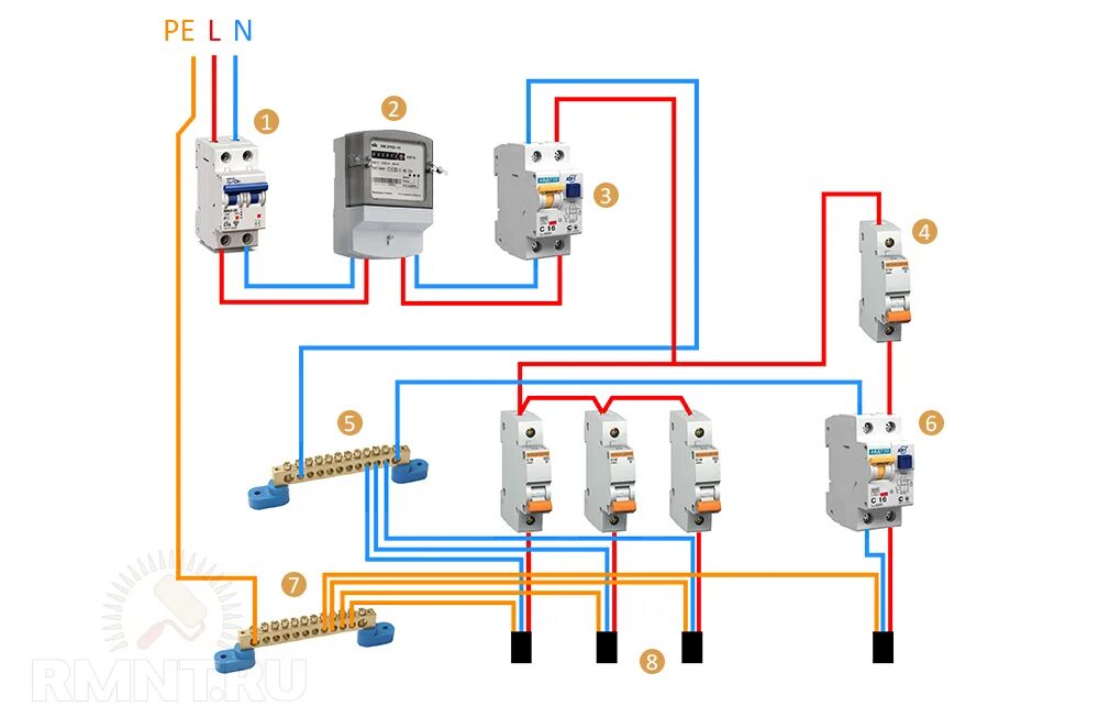 Подключение узо и автомата схема Подключение дифавтомата - назначение, основные схемы подключения с заземлением и