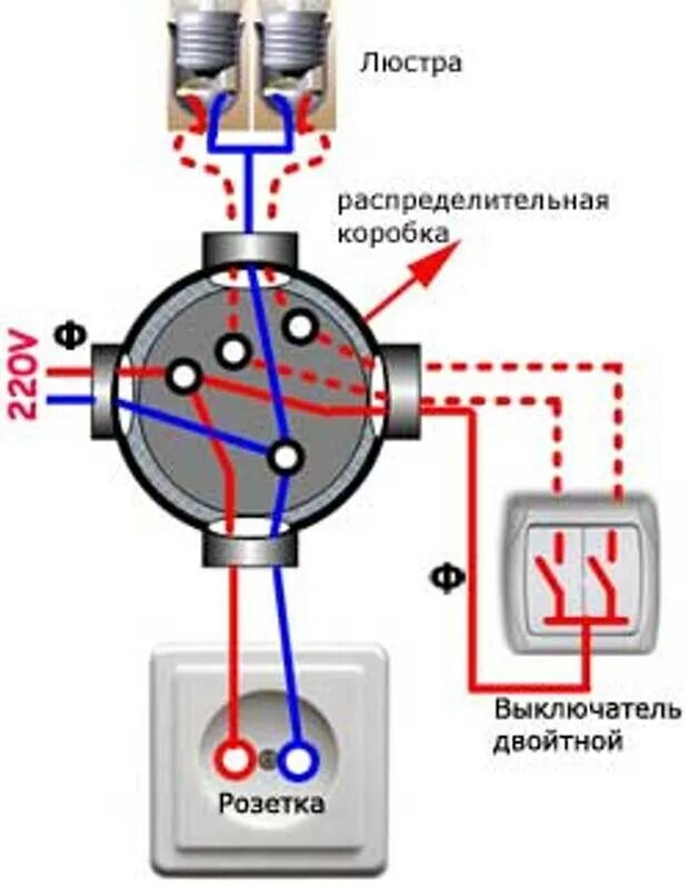 Подключение в электрической коробке Схема подключения люстры - Обсуждение статьи