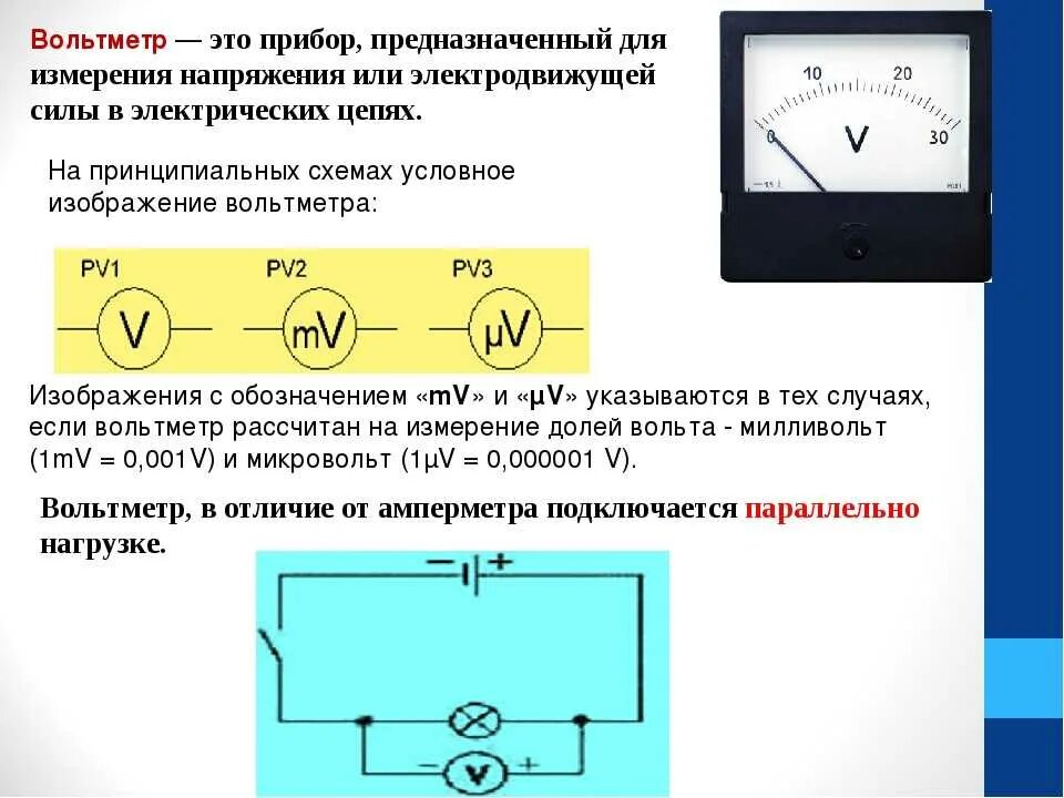 Подключение в цепь электрического напряжения Прибор для измерения силы тока в электрической цепи фото - DelaDom.ru