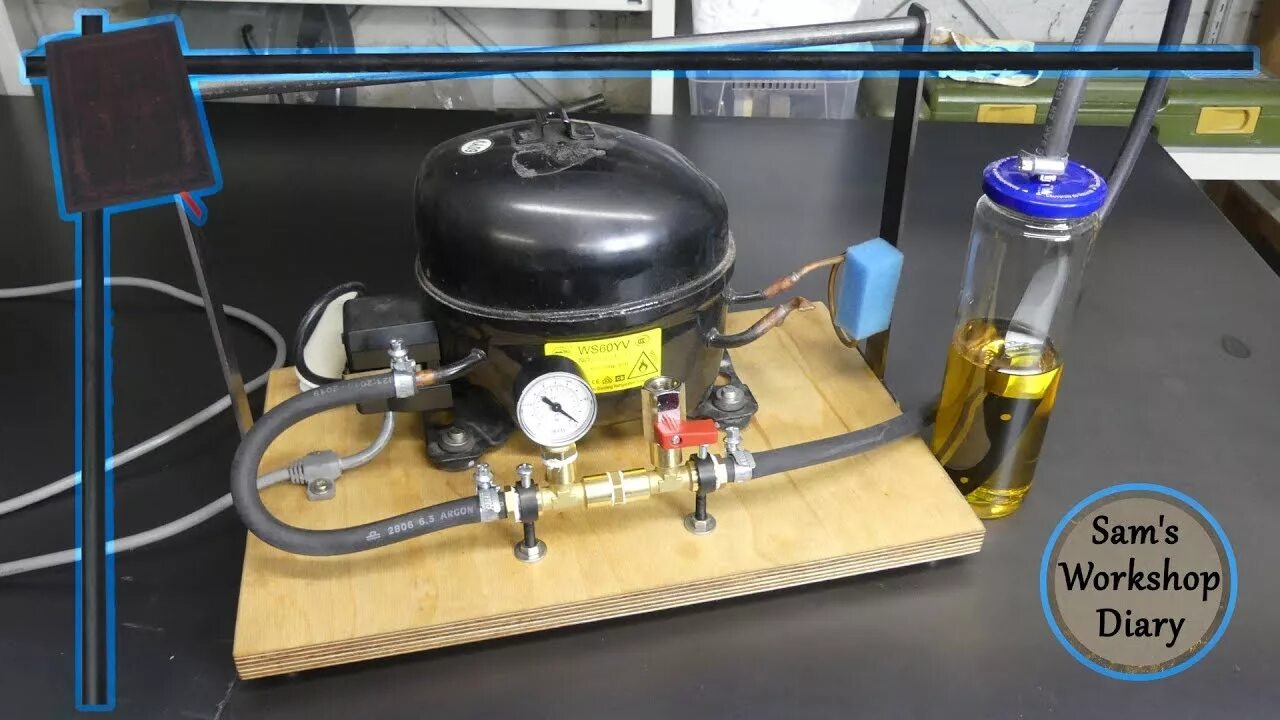 Подключение вакуумного насоса к холодильнику Vacuum Pump from Fridge Compressor - YouTube