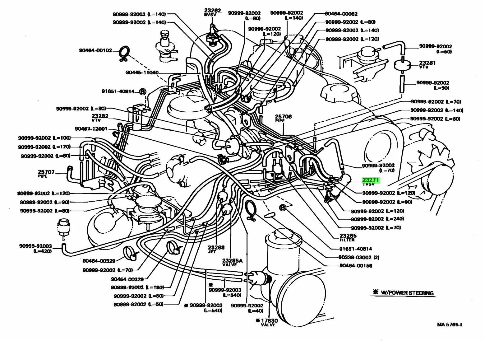 Подключение вакуумных трубок на двигателе Купить Toyota 9092502076 (90925-02076) Клапан Питания Тнвд. Цены, быстрая достав