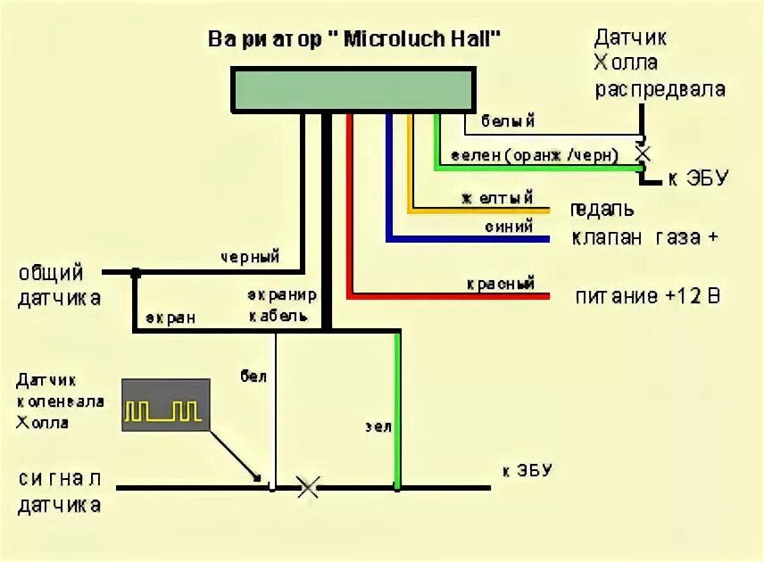 Подключение вариатора зажигания Установка вариатора УОЗ Микролуч 3DHall (уже снято с авто) - Mitsubishi Lancer I