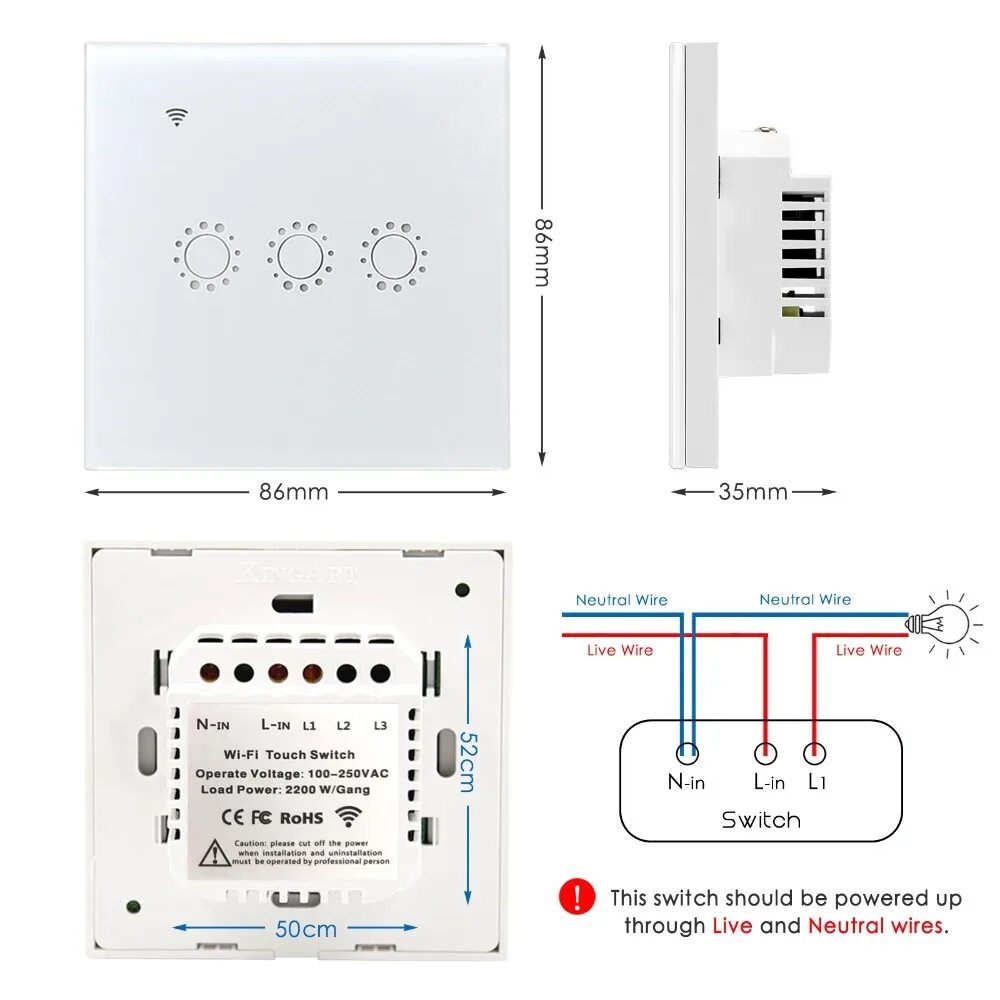 אמזון הד Alexa בקרת קול Wifi אור Led חכם מתג קיר 2 כנופיה - Buy Wifi Smart Led א