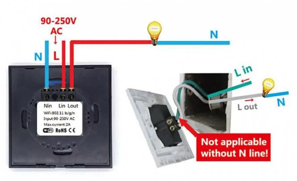 Подключение вай фай выключателя с конденсатором Wi-Fi выключатель света: виды и подключение