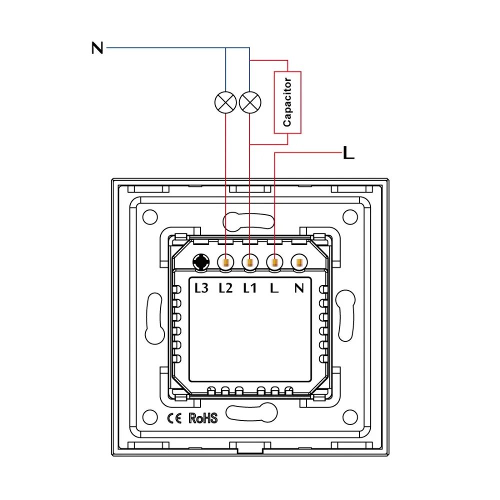 Умный сенсорный выключатель с WiFi Minitiger FS-WCS-W02 (Tuya / Smart Life), 1 1