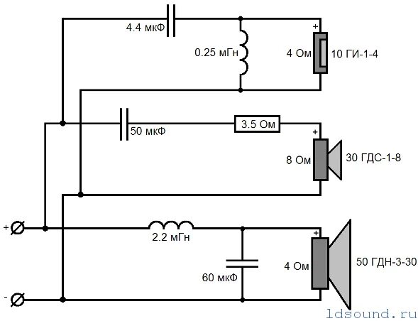 Подключение вч динамиков в акустической системе Схема кроссовера акустики onkyo