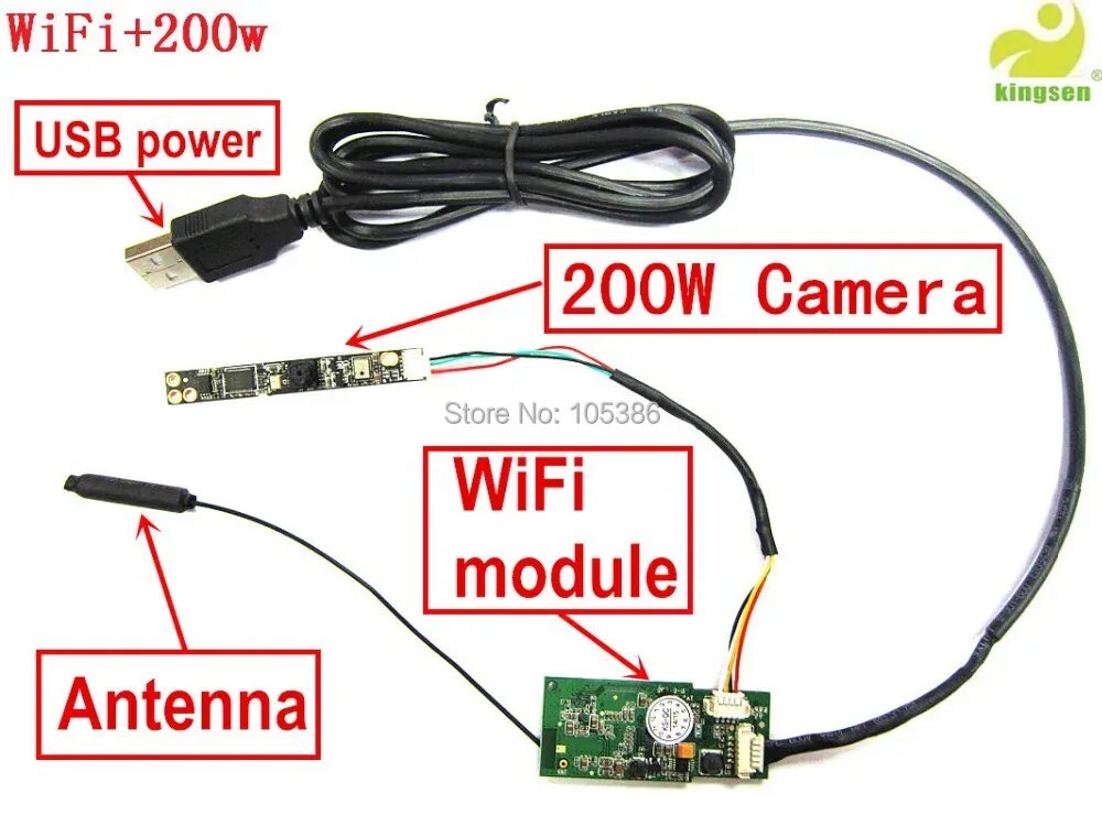 Подключение веб камеры к смартфону Mini Wifi Camera Module with 200W MJPG camera 5V P2P Plug and Play For Android i