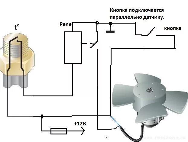 Подключение вентилятора через лампочку принудительное включение вентилятора охлаждение - Lada 21063, 1,3 л, 1990 года э