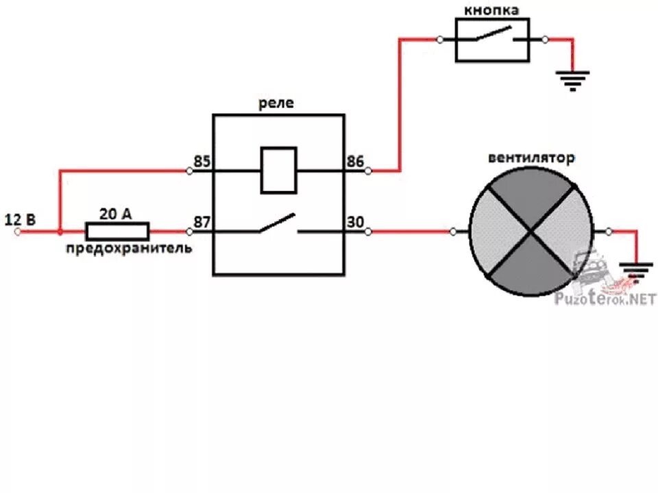 Подключение вентилятора через реле и кнопку 1. Дополнительный вентилятор охлаждения на Монтеро/Паджеро спорт - Mitsubishi Mo