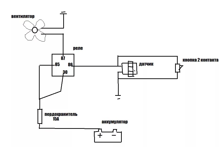 Подключение вентилятора через реле ваз 2107 Электровентилятор охлаждения на ВАЗ 2107 - Lada 2107, 1,5 л, 1984 года электрони