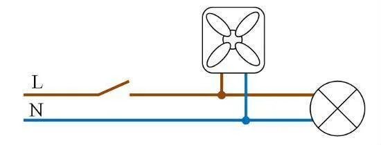 Подключение вентилятора через выключатель схема Схема подключения вентилятора через выключатель: найдено 87 изображений