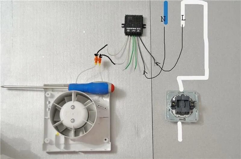 Подключение вентилятора к выключателю света Монтаж и подключение к электросети канального вентилятора своими руками