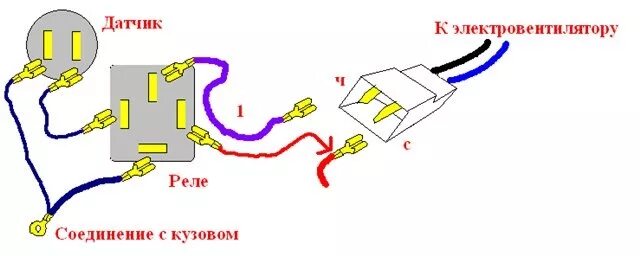 Подключение вентилятора охлаждения через реле и датчик Вопрос № 2 Реле на датчик вентилятора - Opel Vectra A, 1,6 л, 1992 года электрон