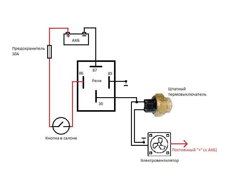 Подключение вентилятора охлаждения через реле и кнопку Как подключить вентилятор напрямую ваз 2114 - фото - АвтоМастер Инфо