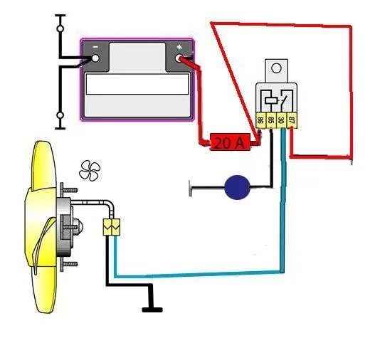 Подключение вентилятора охлаждения через реле ваз Дополнительный электро вентилятор. - ГАЗ 3110, 2,4 л, 2001 года своими руками DR