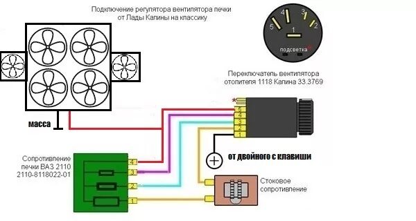 Подключение вентилятора печки ваз 2107 Переделка печки на кулеры и четыре скорости 2часть - Lada 210740, 1,6 л, 2008 го