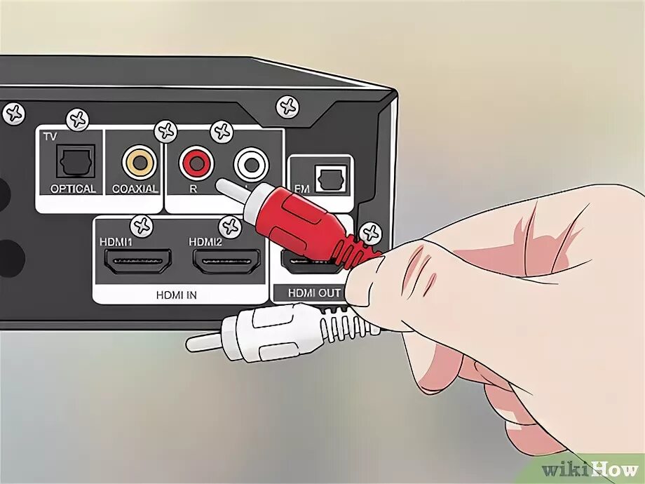 Подключение видео к телевизору How to Hook Up a VCR to a TV (with Pictures) - wikiHow