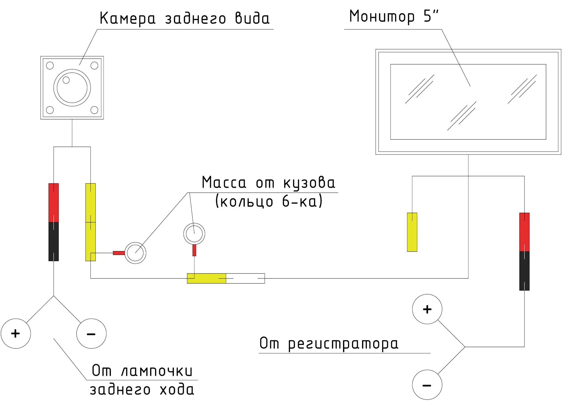 Подключение видеокамеры заднего хода Монитор + камера заднего хода (Часть № 2) - KIA Rio (3G), 1,6 л, 2012 года стайл