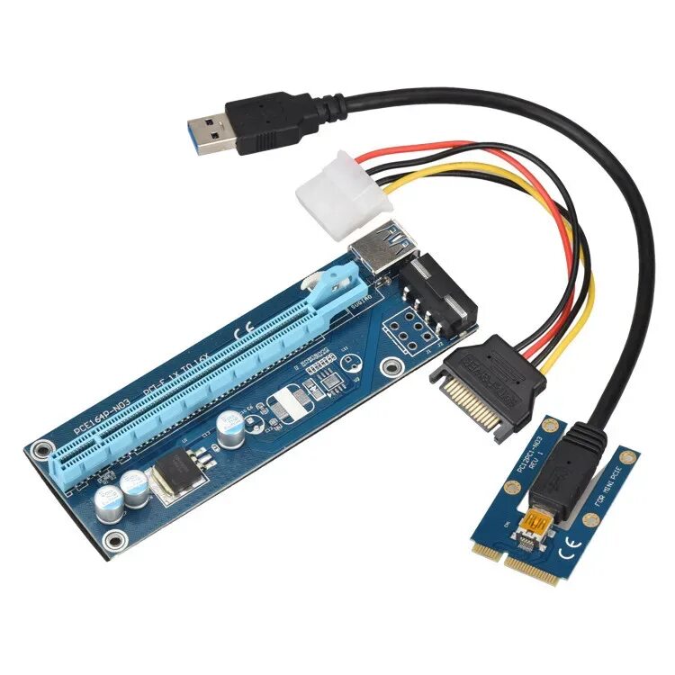 Подключение видеокарты через переходник Pcie 3.0 Mini 40 Cm PCI E 16PIN to Riser Card PCI Express 1x to 16x Extender Ada