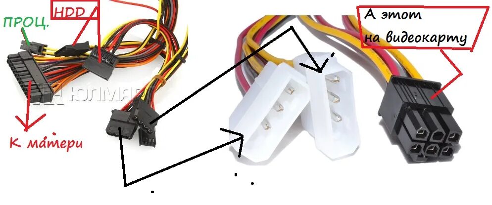 Подключение видеокарты к блоку питания 6 pin БП, материнская плата и видеокарта - Форум Playground.ru