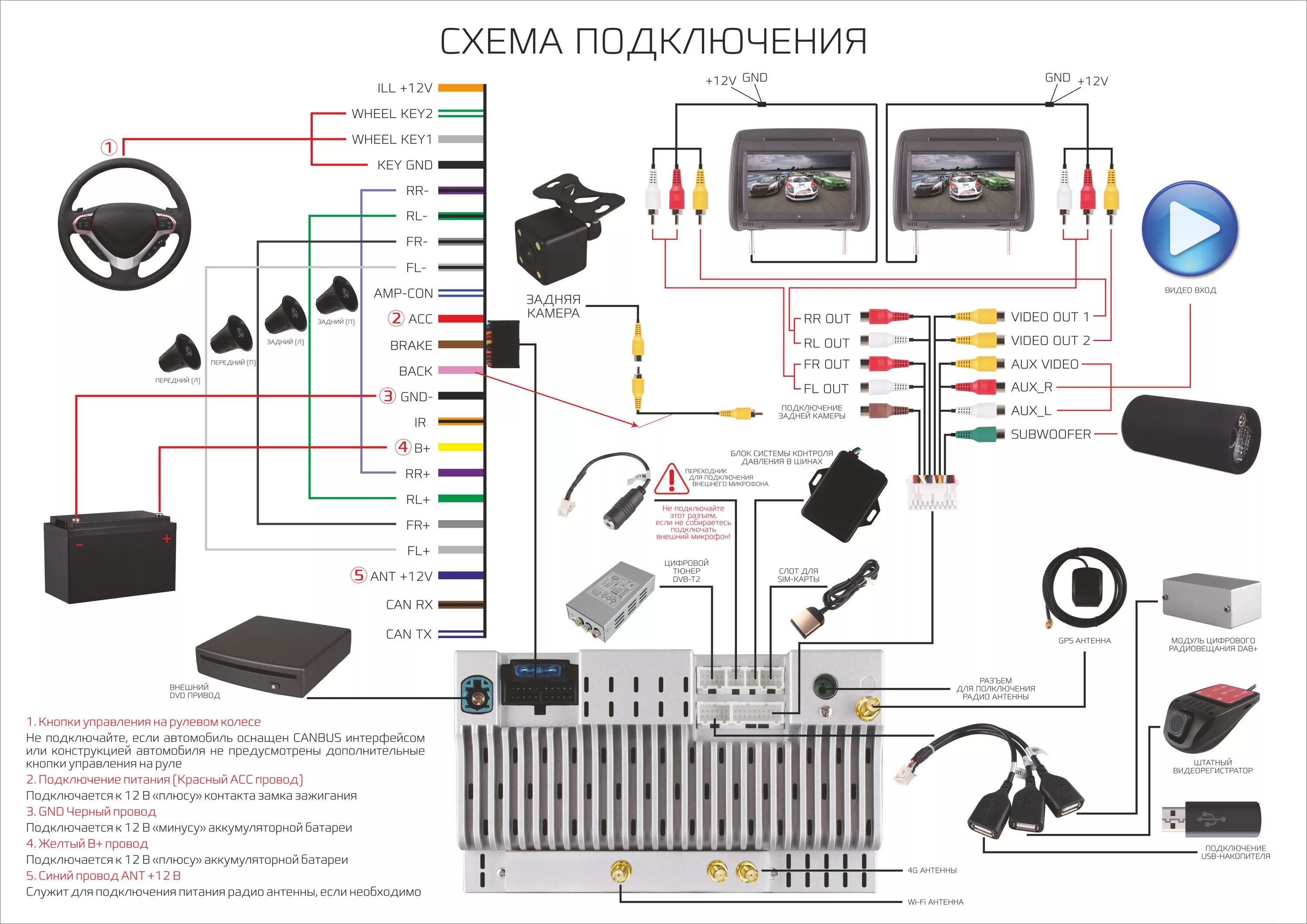 Подключение видеорегистратора к android магнитоле Купить Головное устройство CARCAM AV-1641 for CR-V (2012-2016) 10