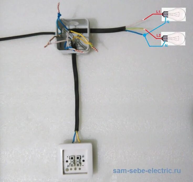 Подключение включателя выключателя света двойного Схема подключения выключателя в 2023 г Выключатель, Принципиальная схема, Выключ