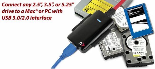 Подключение внешнего диска к телефону NewerTech Offers Cool USB 3.0 Universal Drive Adapter - Geeky Gadgets