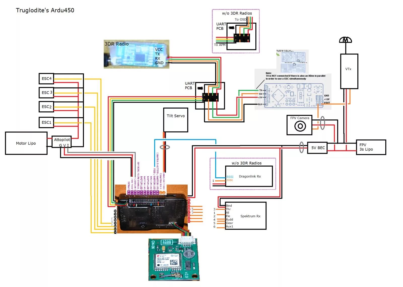 Подключение внешних устройств relay к apm 2.8 Installation of the HKPilot 2.7 board on the FPVDM Tricopter - RC Groups