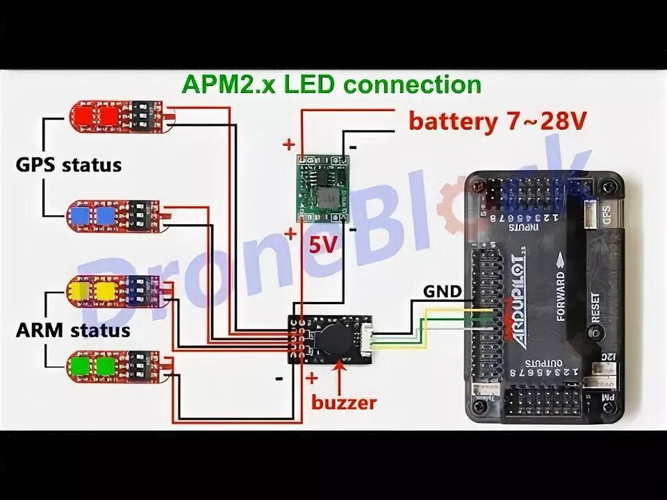 Подключение внешних устройств relay к apm 2.8 APM2.6 Intelligent External LED for F450 frame 2 type - YouTube