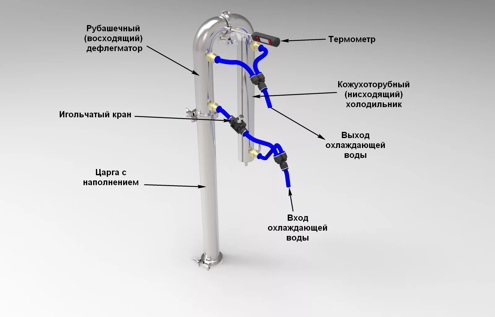 Подключение воды к аппарату Бражная колонна АЛКОВАР УБК 38 Алковар