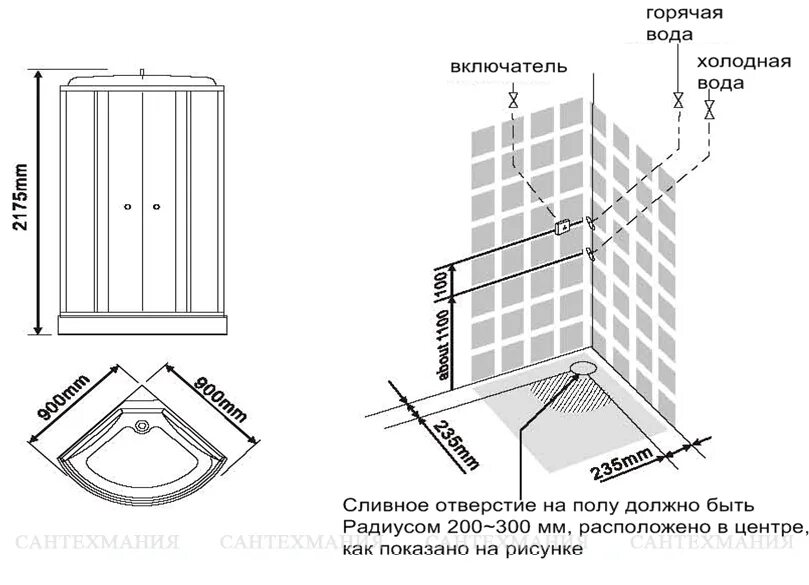 Подключение воды к душевой кабине Душевая кабина своими руками: установка, сборка и подключение