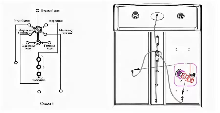 Подключение воды к душевой кабине в картинках Инструкция по установке и эксплуатации душевой кабины River Dunay 150*85/170*85