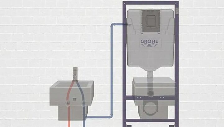 Подключение воды к инсталляции унитаза Инсталляция для подвесного унитаза Rapid SL 4 в 1, кнопка Skate Cosmopolitan 1,1