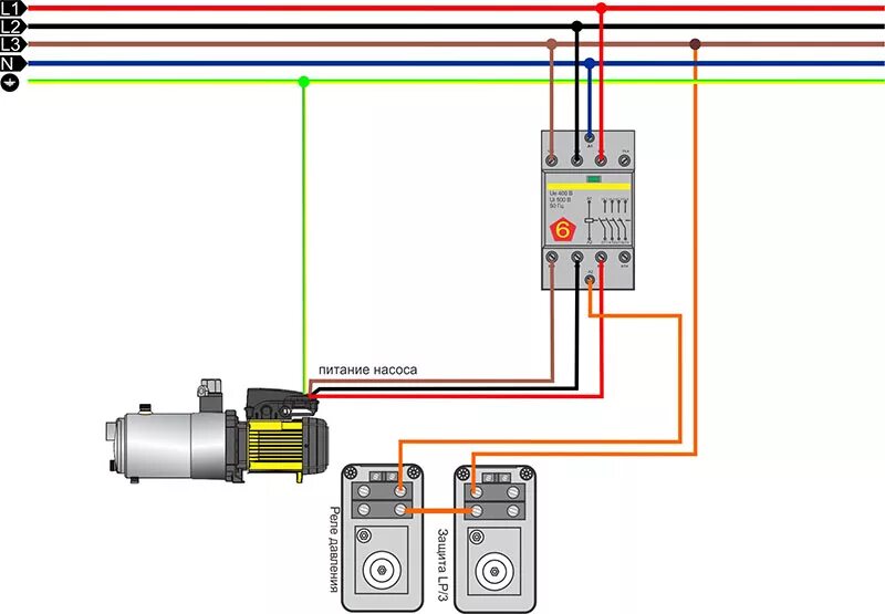 Подключение водяного насоса Автоматизация трехфазного насоса