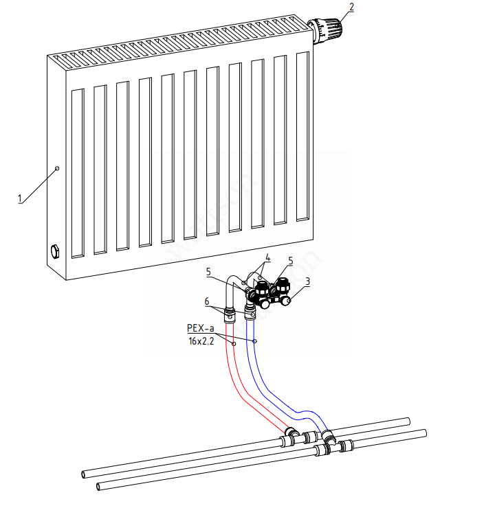 Подключение водяного радиатора Подключение радиатора kermi