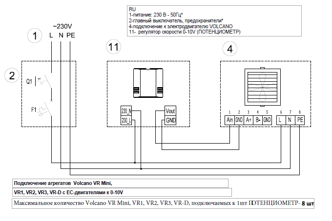 Подключение volcano vr 4 Volcano Потенциометр VR EC (0-10 V) VTS Group - 1-4-0101-0453 - 1,942.00