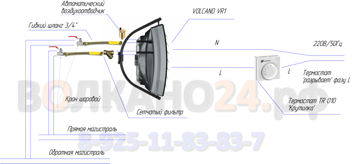 Подключение волкано к системе отопления Как подключить VOLCANO VR1 тепловентилятор к магистрали отопления