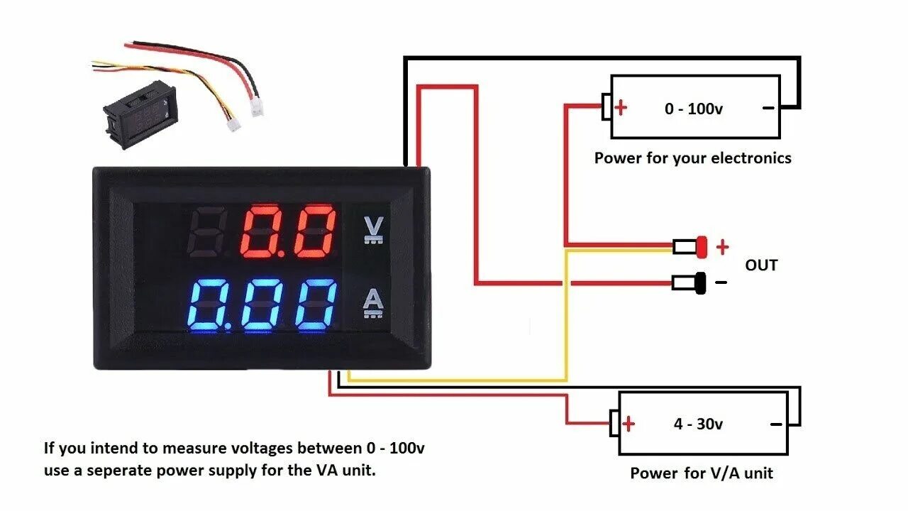 Подключение вольтамперметра к зарядному устройству VOLTOMETRO VOLTMETRO 100V 10A AMPEROMETRO DIGITALE DA PANNELLO LETTORE VOLT DC e