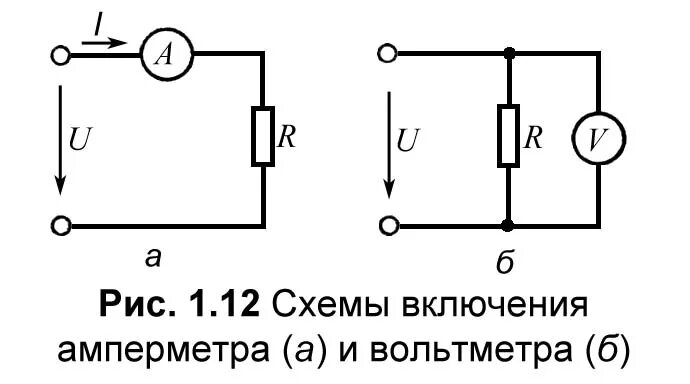 Подключение вольтметра в электрическую цепь Указать схему включения