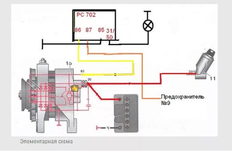 Подключение возбуждения генератора ваз правильное подключение генератора - Lada 2106, 1,7 л, 1992 года электроника DRIV