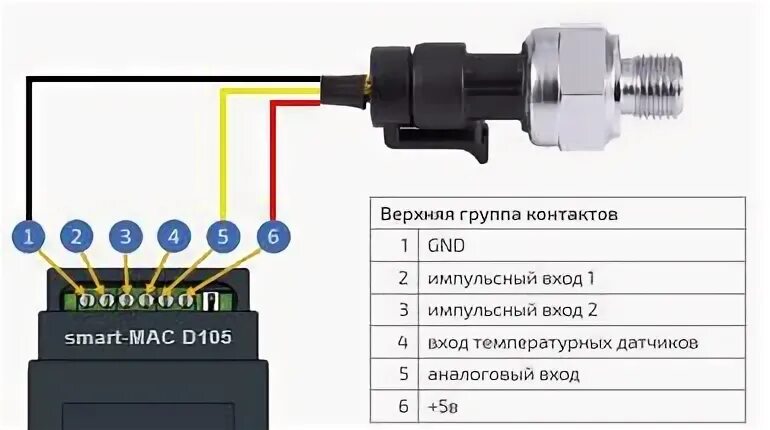 Подключение воздушного датчика на фондиталь D105: Подключение датчика давления / Основная / smart-MAIC support