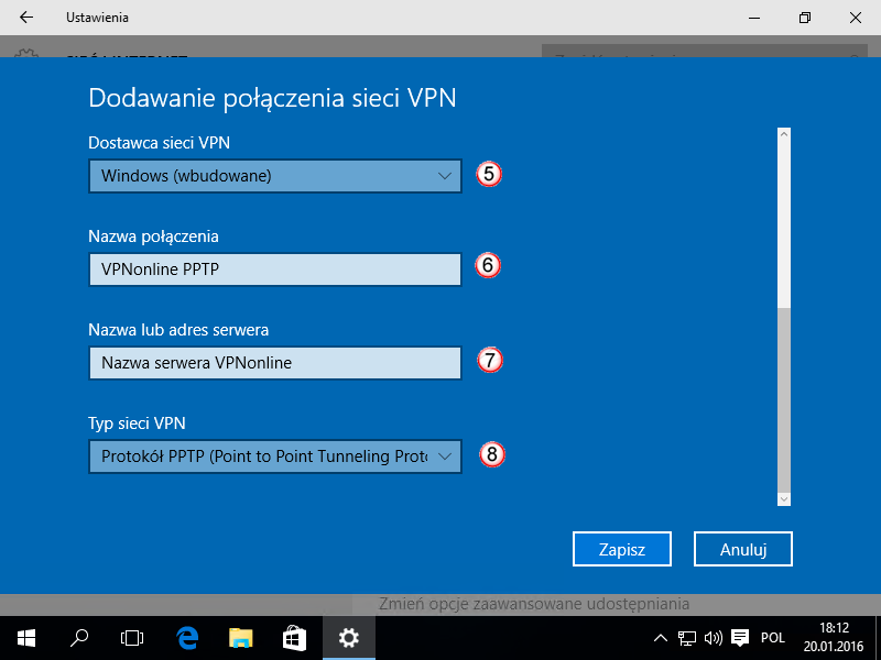 Подключение vpn win 10 Konfiguracja klienta VPN PPTP - Windows 10