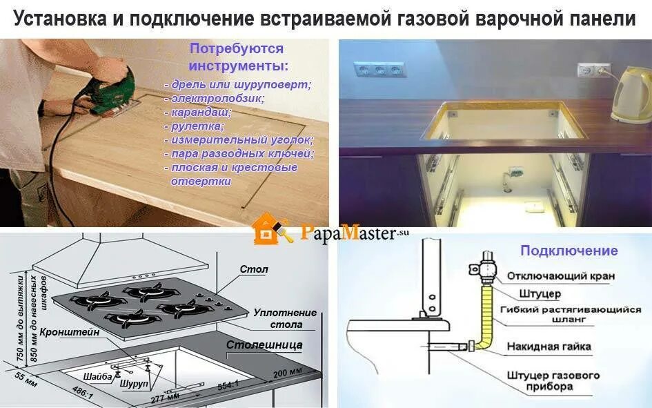 Подключение встраиваемой газовой панели Подключение газовой плиты своими руками: требования и нормативы