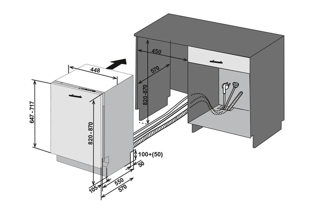 Подключение встроенные посудомоечные машины 45 см Шкаф под посудомоечную машину 60 см
