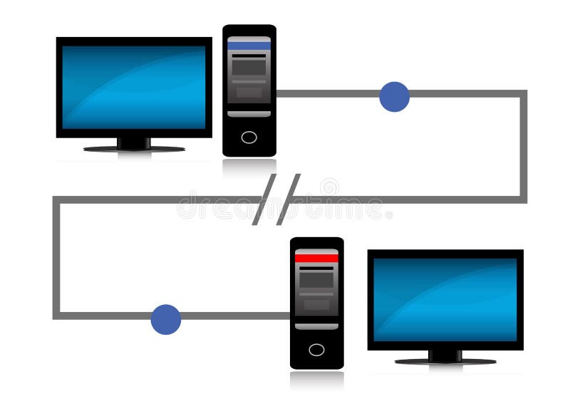 Подключение второго компьютера Connection Problem between Two Computers Stock Vector - Illustration of equipmen