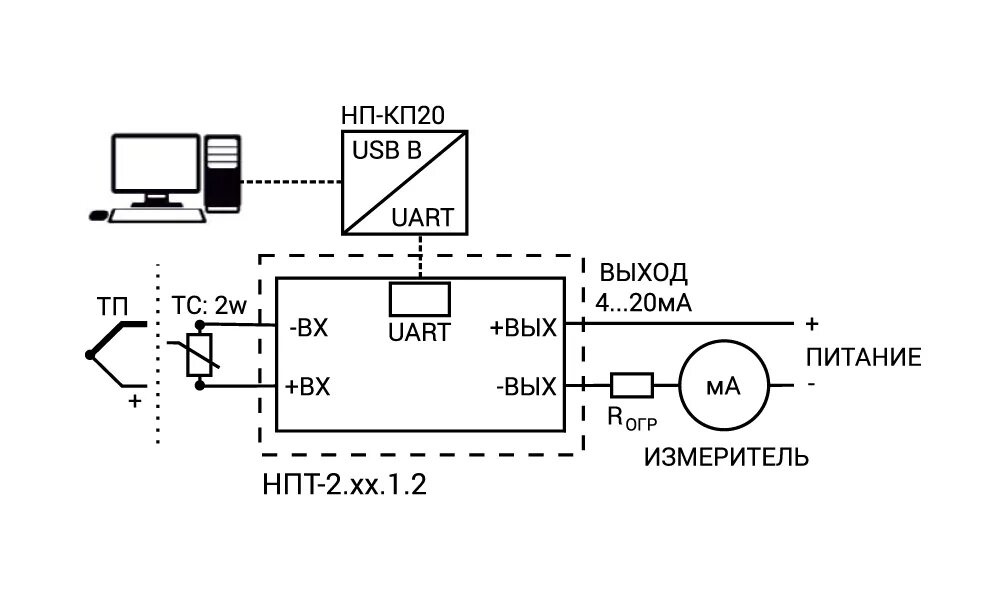 Подключение выхода 4 20 ма НПТ-2. Нормирующий преобразователь температуры с выходом 4…20 мА - Схемы подключ