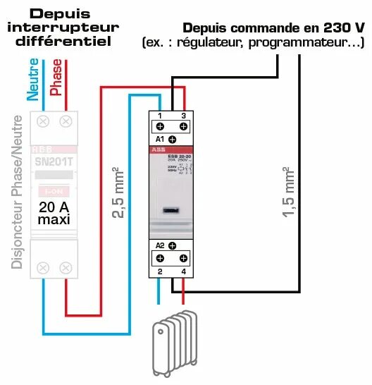 Подключение выключателя abb Схема подключения контактора мастер выключатель