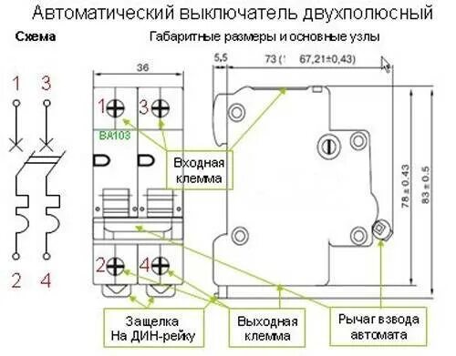 Подключение выключателя автоматического ва47 29 Как установить автоматический выключатель: схемы монтажа