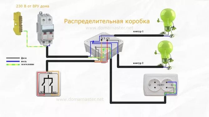 Подключение выключателя без заземления Двойной выключатель схема подключения двух жильный кабель